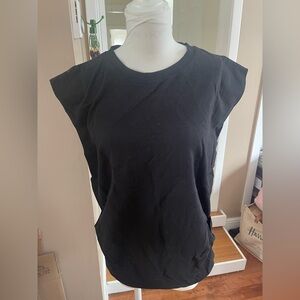 OAK+FORT Black Sleeveless Crewneck Top